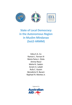 State of Local Democracy in the Autonomous Region in Muslim