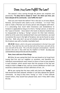 Does [Your]Love Fulfill The Law? - Living Faith Christian Fellowship