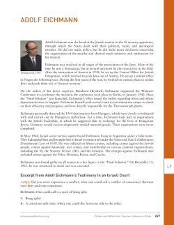 adolf eichmann - Echoes and Reflections