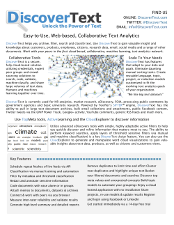 Easy-to-Use, Web-based, Collaborative Text Analytics