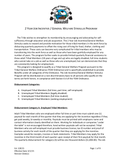 2 Year Job Incentive/General Welfare Stimulus