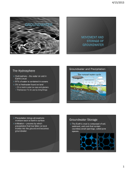 The Hydrosphere Groundwater Storage