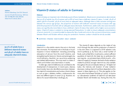 Journal of Health Monitoring 2016/2&ndash;4: Fact sheet &ndash; Vitamin D