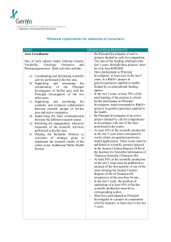 Minimum requirements for admission of researchers