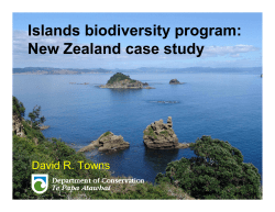 Islands biodiversity program: New Zealand case study