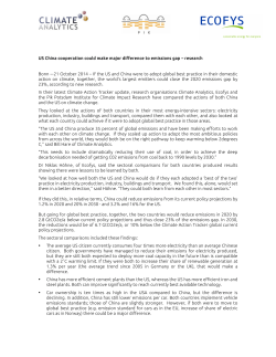 US China cooperation could make major difference to emissions