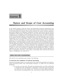 Nature and Scope of Cost Accounting