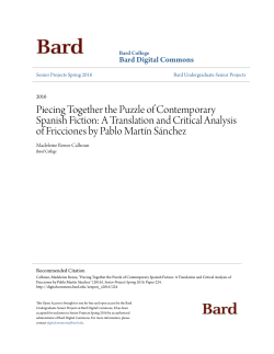 Piecing Together the Puzzle of Contemporary Spanish Fiction: A
