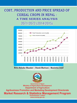 cost, production and price spread of cereal crops in nepal