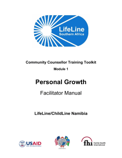 Community Counsellor Training Toolkit: Module 1 Personal Growth