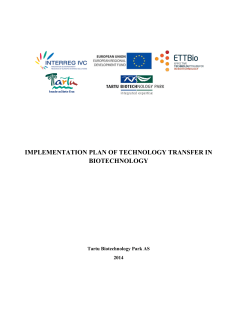 implementation plan of technology transfer in biotechnology