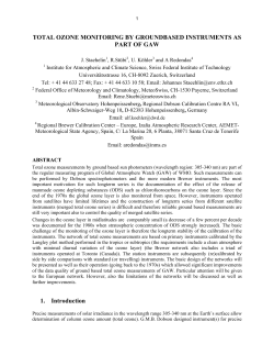 total ozone monitoring by groundbased instruments as part