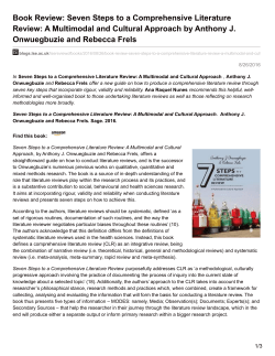 Seven Steps to a Comprehensive Literature Review: A Multimodal