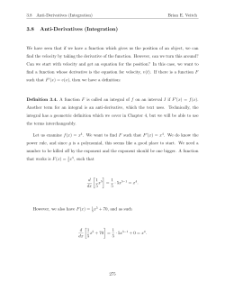 Anti-Derivatives (Integration)