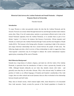 1 Historical Links between the Arabian Peninsula and Somali