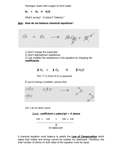 How do we balance chemical equations?