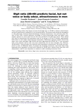 Digit ratio (2D:4D) predicts facial, but not voice or body odour