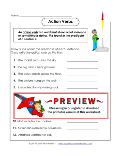 Action Verbs - Super Teacher Worksheets