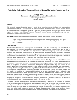 Postcolonial Ecofeminism, Women and Land in Kamala