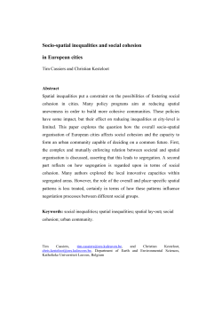 Survey paper &ndash; Urban and regional inequalities