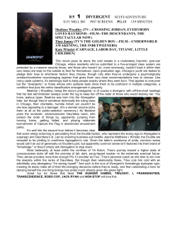 8/5 1 DIVERGENT SCI/FI/ADVENTURE $151 MILL BO 3967