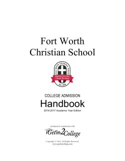 Fort Worth Christian School Handbook