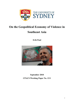 On the Geopolitical Economy of Violence in Southeast Asia
