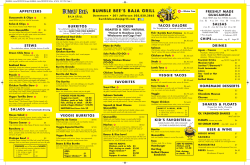 MENU front - Bumble Bee`s Baja Grill