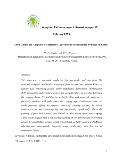 Crop choice and adoption of Sustainable Agricultural