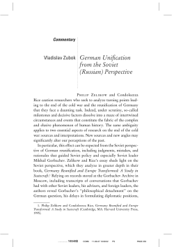 German Unification from the Soviet (Russian