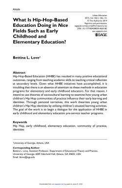 What Is Hip-Hop-Based Education Doing in Nice Fields Such as