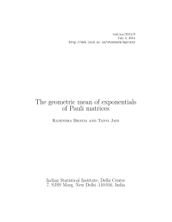 The geometric mean of exponentials of Pauli matrices