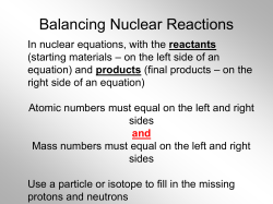Balancing Nuclear Reactions