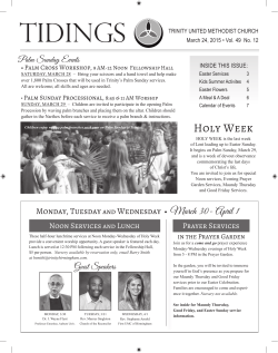 Tidings &ndash; March 24, 2015 - Trinity United Methodist Church