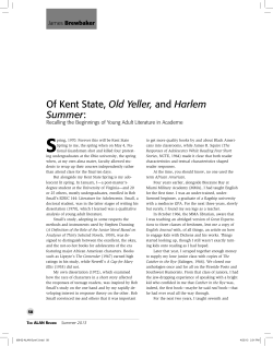 ALAN - v40n3 - Of Kent State, Old Yeller, and Harlem