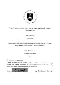 Competition and Cooperation on the Nile River: A contemporary