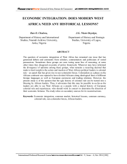 Does Modern West Africa Need Any Historical