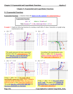 Chapter 5: Exponential and Logarithmic Functions