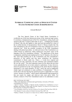 SYMBOLIC COMMUNICATION AS SPEECH IN UNITED STATES