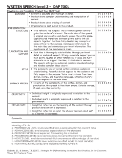 WRITTEN SPEECH level 3 - DAP TOOL