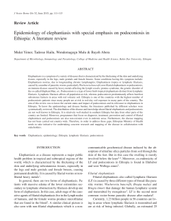 Epidemiology of elephantiasis with special emphasis on