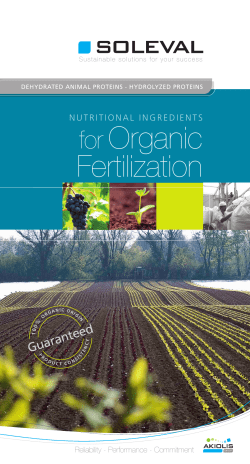 for Organic Fertilization - SOLEVAL