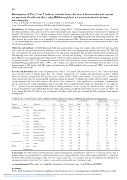 Development of Tiers 2 and 3 methane emission factors for enteric