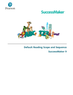 SuccessMaker 9 Default Reading Scope and Sequence Guide