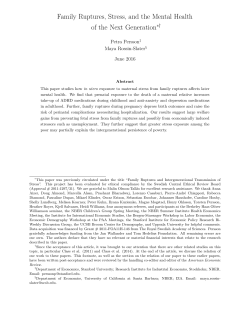 Family Ruptures, Stress, and the Mental Health of the Next Generation