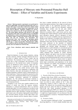 Biosorption of Mercury onto Protonated Pistachio Hull Wastes