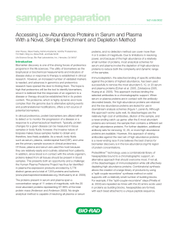 Accessing Low-Abundance Proteins in Serum and Plasma With a