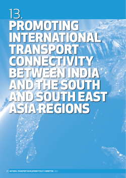 13. promoting international transport connectivity between india and