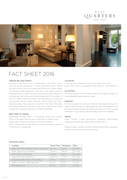 fact sheet 2016 - More Quarters Hotel