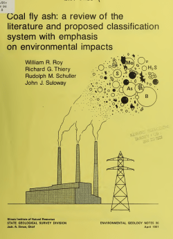 Coal fly ash : a review of the literature and proposed classification